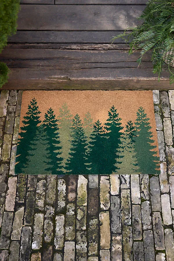 Evergreen Forest Coir Doormat by Anthropologie
