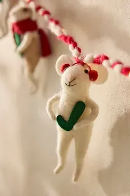 Fa La La Felt Critter Illuminated Garland by Anthropologie, alternate view