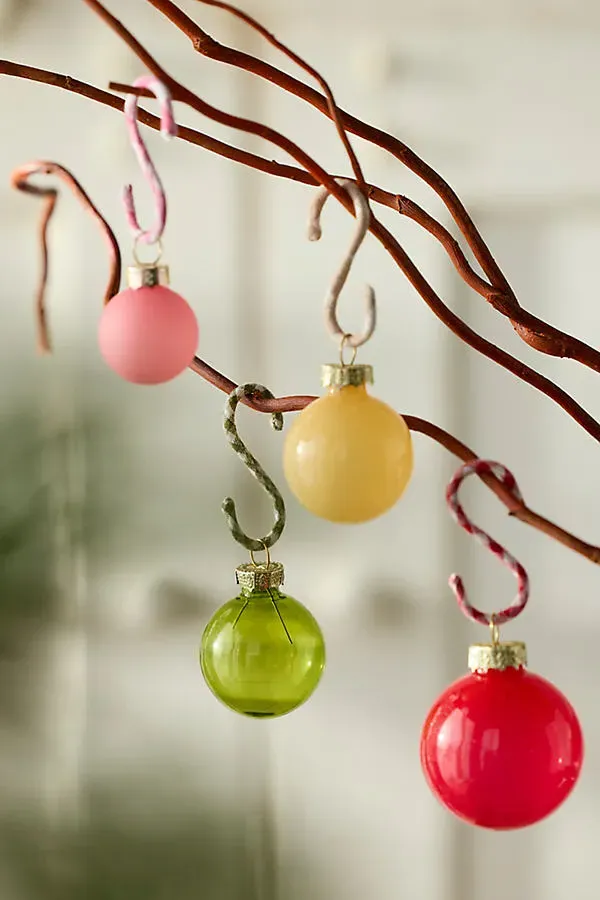 Fabric-Wrapped Ornament Hooks Set of 15 - Multicolor, Cotton by Anthropologie