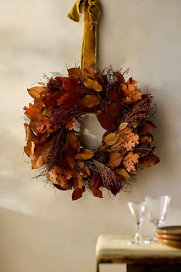 Fall Foliage Dried Wreath - Natural product
