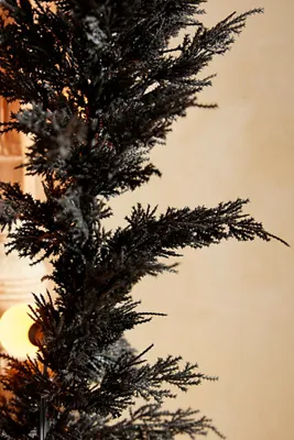 Faux Black Juniper Foliage Garland - Black, Plastic by Anthropologie, image 2