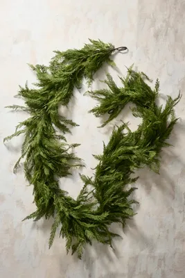 Faux Cedar Garland Deluxe 9' - Plastic by Anthropologie, alternate view