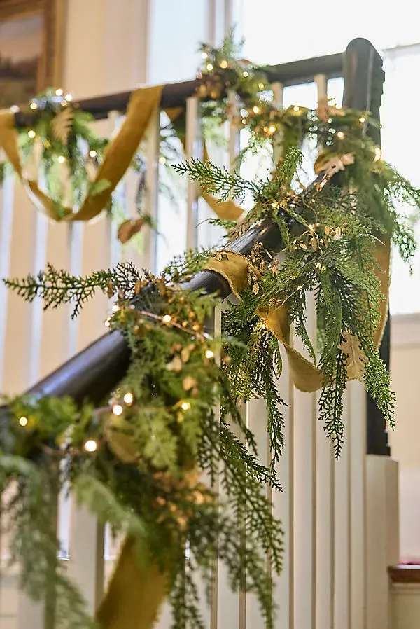 Faux Cedar Garland Evergreen Medium - Green, Plastic by Anthropologie