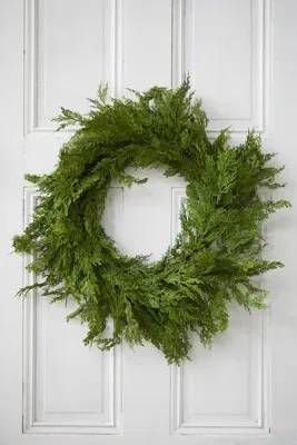 Faux Cedar Wreath - Plastic by Anthropologie, alternate view
