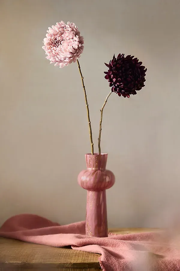 Faux Chrysanthemum Spray - Pink, Polyester by Anthropologie