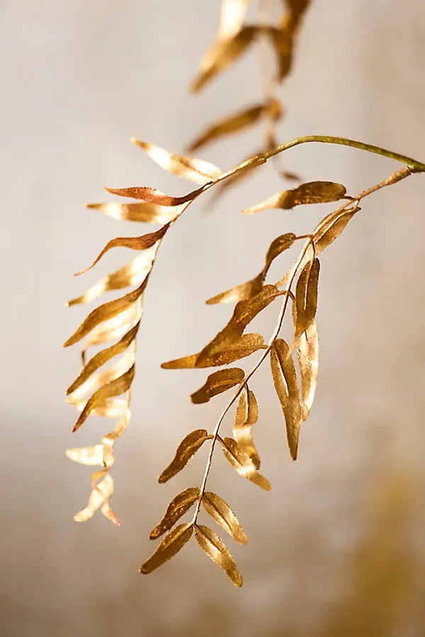 Faux Copper Leaves Spray - Brown, Polyester by Anthropologie, image 2