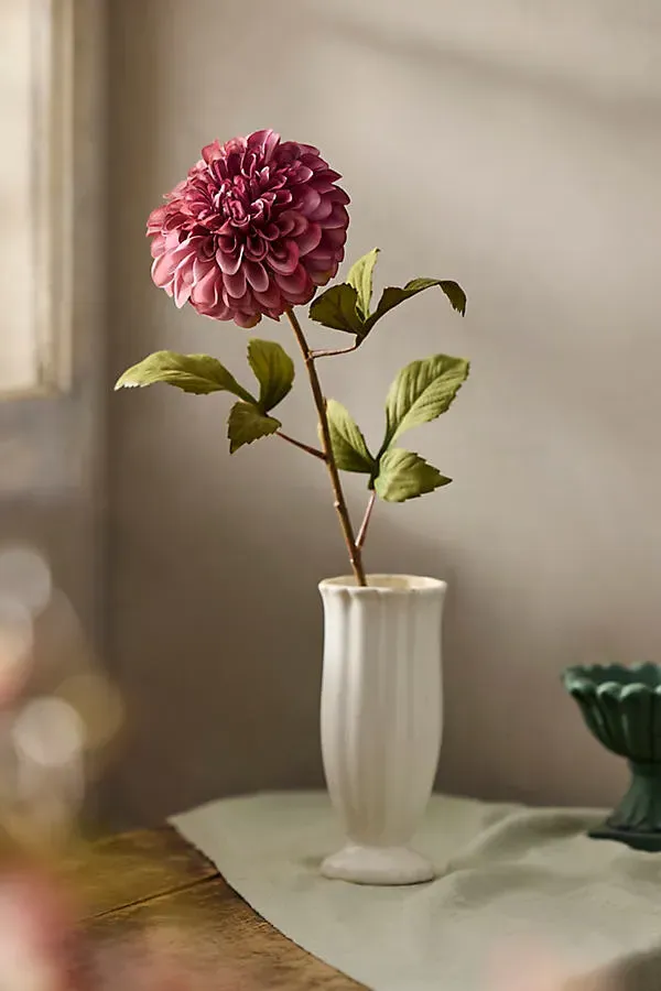 Faux Dahlia Spray - Purple, Polyester by Anthropologie
