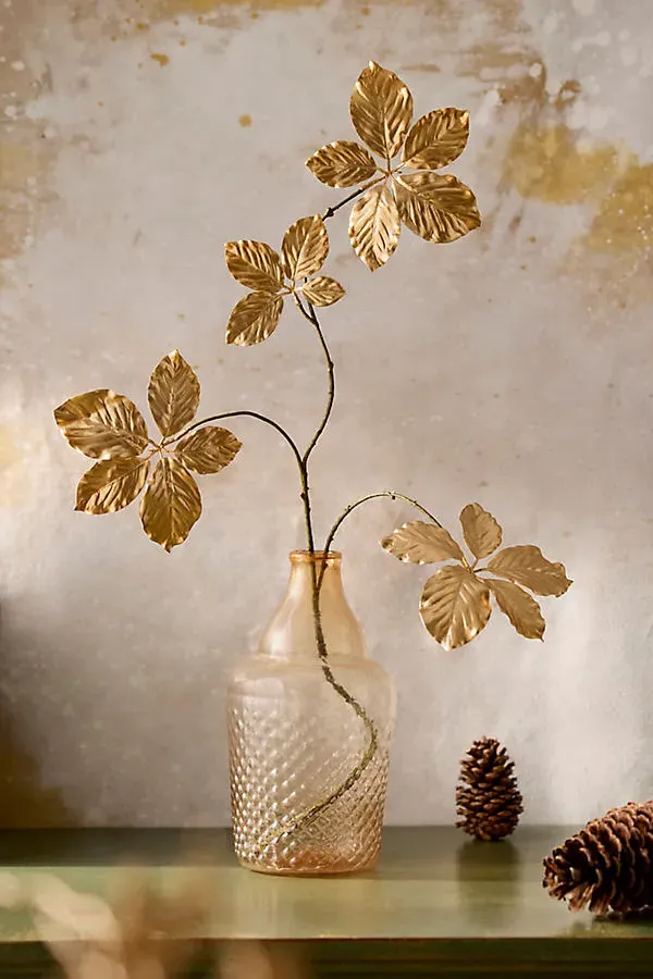 Faux Golden Foliage Spray - Gold, Polyester by Anthropologie