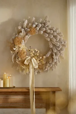 Faux Ivory Fir Wreath - White by Anthropologie, alternate view