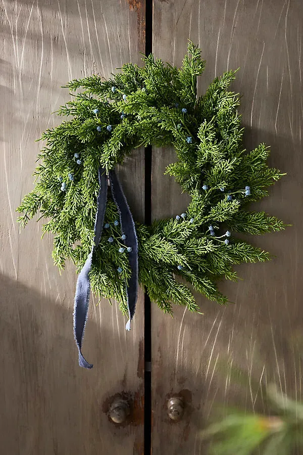 Faux Juniper Berry Wreath - Plastic by Anthropologie