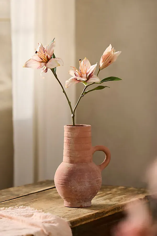Faux Lily Spray - Beige, Polyester by Anthropologie