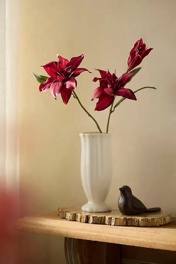 Faux Lily Spray - Purple, Polyester by Anthropologie