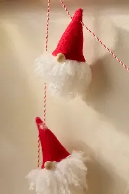 Felt Gnomes Garland - Red, Polyester/Wool by Anthropologie, alternate view