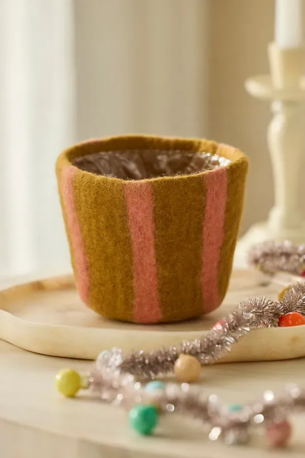 Felt Pot Cover - Yellow, Wool by Anthropologie