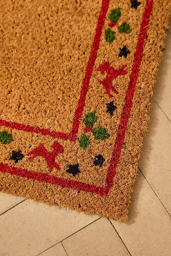Festive Fawns Coir Doormat by Anthropologie, alternate view