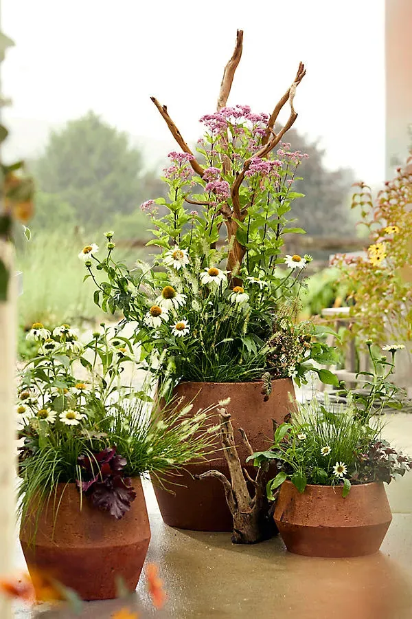 Fiber Beveled Barrel Planter - Orange, Fiber Concrete product