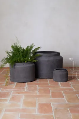 Fiber Cement Jar Planter - Black product