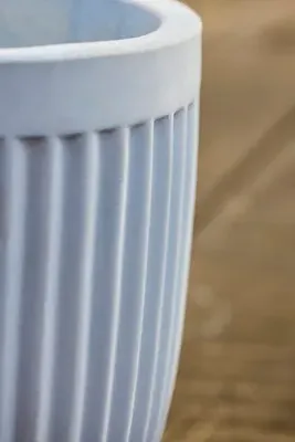 Fiber Concrete Barrel Pot - Blue product