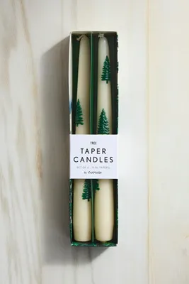 Fir Tree Taper Candles Set of 2 - Green, Paraffin Wax by Anthropologie, alternate view