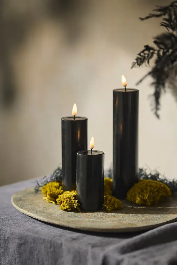 Flameless Wax Pillar Candle - Black product