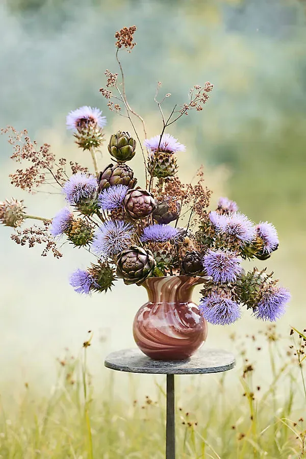 Flared Swirl Small Glass Vase - Multicolor by Anthropologie