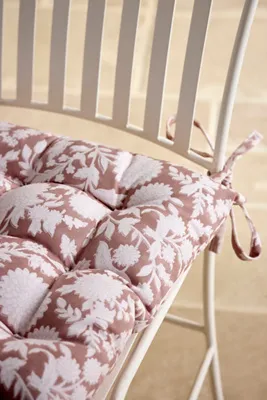 Floral Block Print Seat Cushion - Beige, Polyester by Anthropologie, image 2