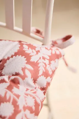 Floral Block Print Seat Cushion - Pink, Polyester by Anthropologie, alternate view