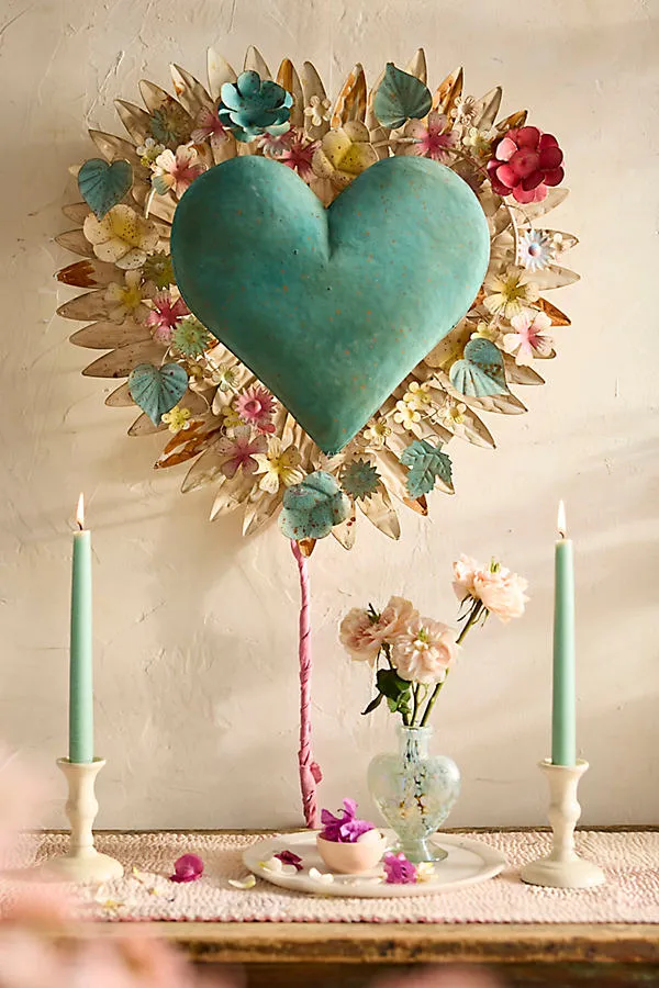 Floral Heart Iron Sconce Light by Anthropologie