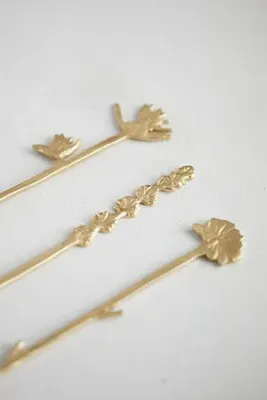 Floral Spoons Set of 4 - Brass product