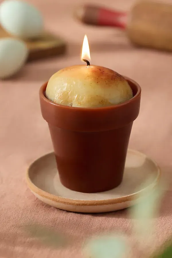 Flower Pot Bread Candle - Cotton by Anthropologie