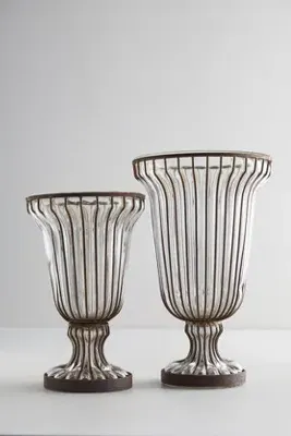 Fluted Medium Urn Vase - Clear, Glass by Anthropologie, image 2