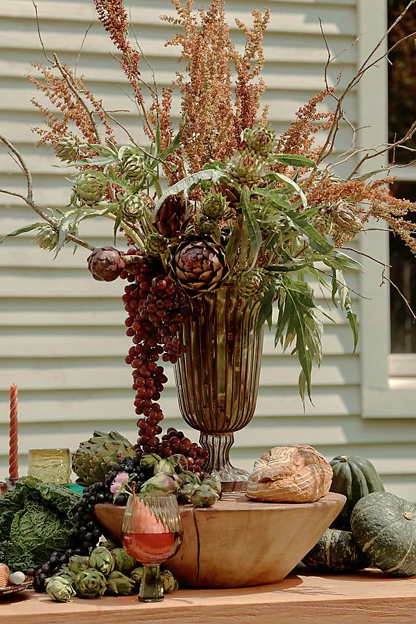 Fluted Small Urn Vase - Clear, Glass by Anthropologie