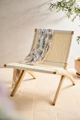 Folding Scissor Chair - Teak, Wicker product