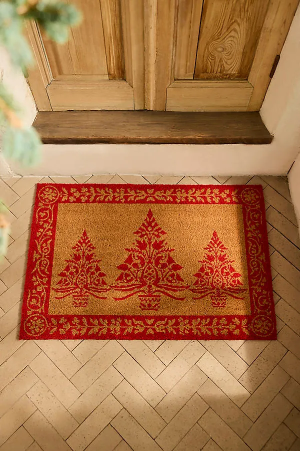 Folk Art Forest Coir Doormat by Anthropologie