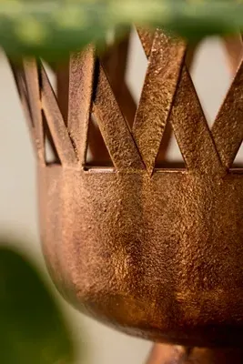 Footed Latticework Urn Planter - Brown, Iron by Anthropologie, image 2