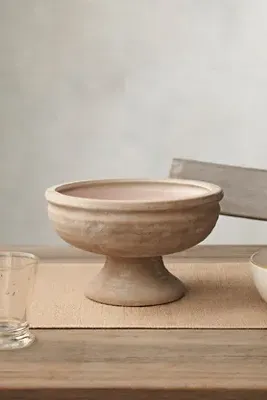 Footed Wide Ceramic Urn - Brown by Anthropologie, alternate view