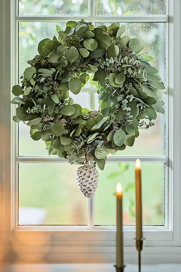Fresh Eucalyptus Mix Wreath - Green by Anthropologie