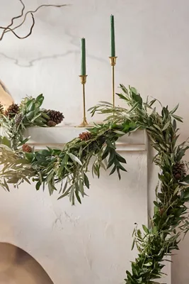 Fresh Ruscus & Olive Leaf Garland 10ft product