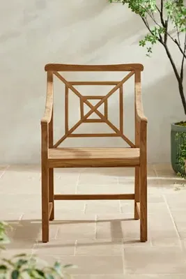 Fretwork Teak Armchair by Anthropologie, alternate view