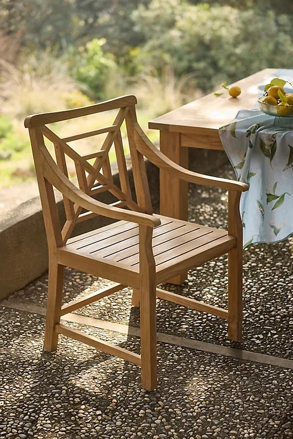 Fretwork Teak Armchair by Anthropologie