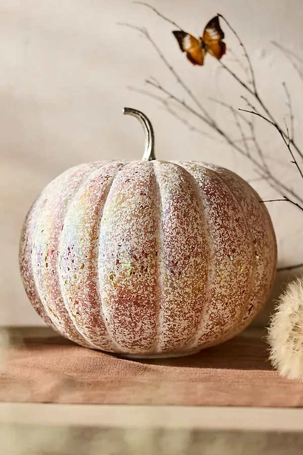 Frosted Glass Pumpkin - 12" by Anthropologie