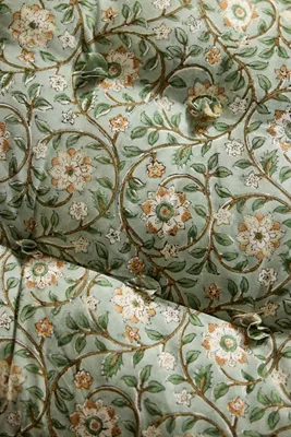 Garden Floral Tufted Floor Cushion - Green, Cotton product