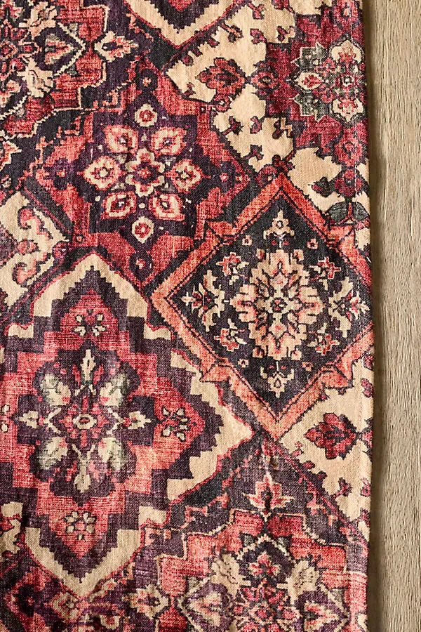 Geometric Tapestry Linen Table Runner by Anthropologie, alternate view