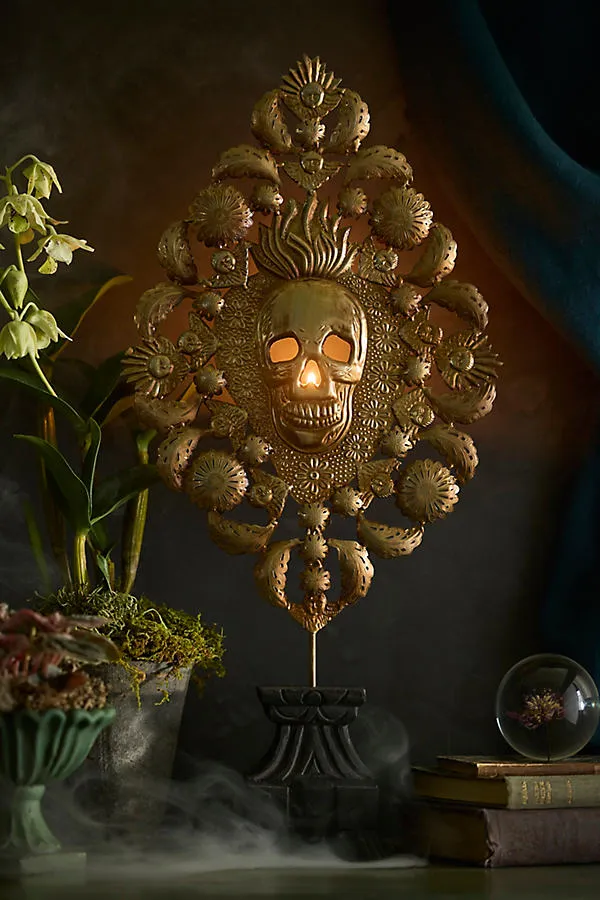 Gilded Skull Votive Holder - Gold product
