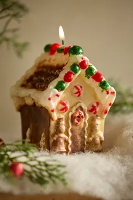 Gingerbread House Small Candle - Cotton by Anthropologie, alternate view