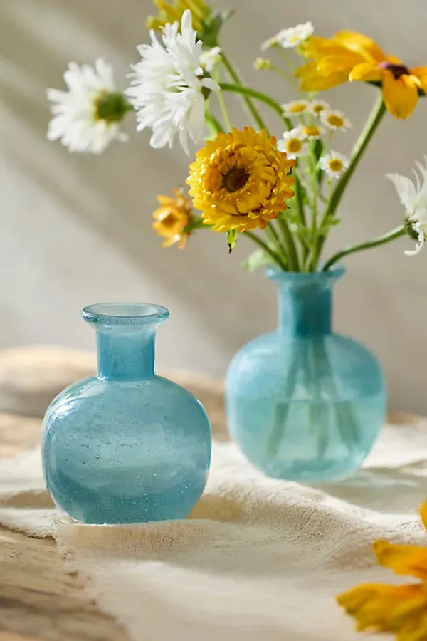 Glass Bud Vases Set of 2 - Blue by Anthropologie