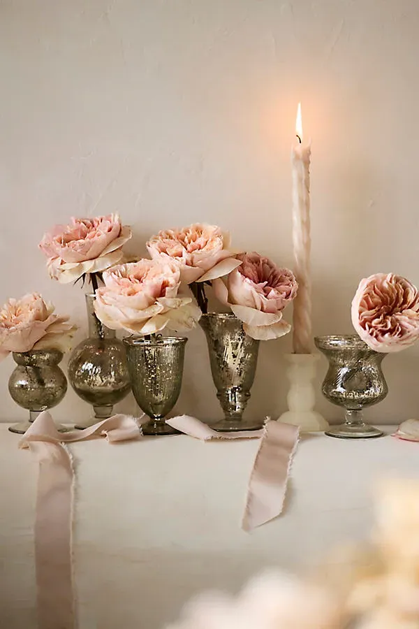 Glass Bud Vases Set of 5 - Silver by Anthropologie