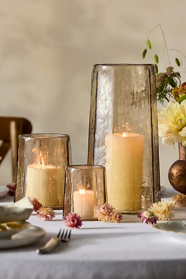 Glass Decagon Hurricane Small - Brown, Glass by Anthropologie
