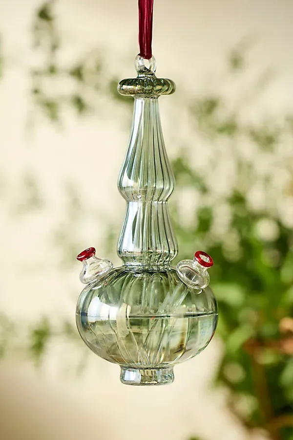 Glass Hummingbird Feeder - Green product