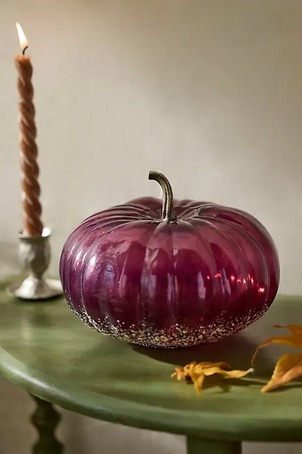 Glass Pumpkin 7" - Red by Anthropologie